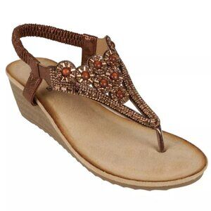 Gc Shoes Women's Chloe Embellished Wedge Sandals